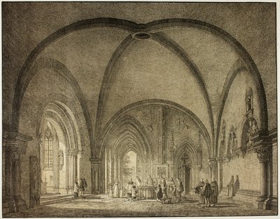 Taufhalle und Kreuzgänge im Dom zu Mainz, aus Sammlung denkwürdiger mittelalterlicher Gebäude in Deutschland von Domenico Quaglio