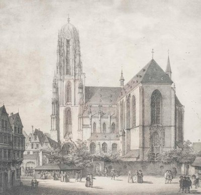 Lithografie - Frankfurt - Kaiserdom - Quaglio - 1819 von Domenico Quaglio the Younger