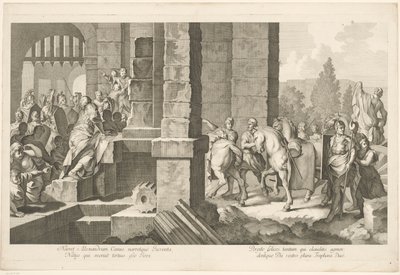 Militärischer Zug betritt ein Gebäude von Domenico Rossetti