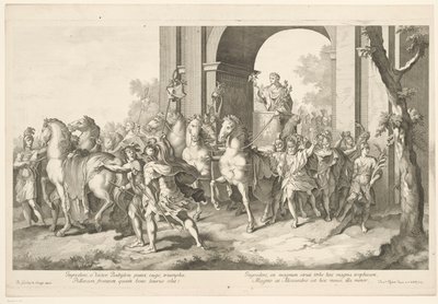 Militärischer Zug mit Alexander dem Großen auf Triumphwagen von Domenico Rossetti