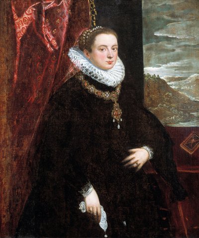 Porträt einer Dame in Schwarz von Domenico Tintoretto