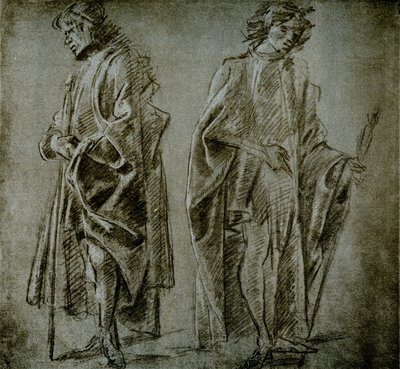 Draperiestudien für zwei männliche Figuren von Domenico school of Ghirlandaio