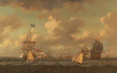 Englische Schiffe kommen bei frischer Brise vor Anker von Dominic Serres RA