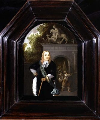 Porträt von Kapitän Jacobus Van Der Burgh vor dem Doeler Poort, Leiden von Dominicus van Tol