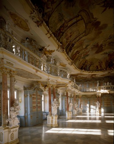 Ansicht des Bibliotheksraums des Klosters Schussenried von Dominikus Zimmermann