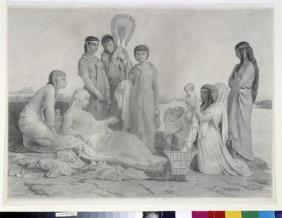 Moses rettet Wasser (Zeichnung) von Dominique Louis Papety