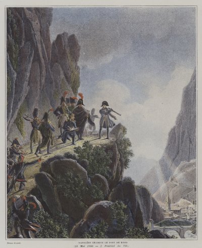 Napoleon untersucht Fort Bard, Italien, 23. Mai 1800 von Dominique Vivant (after) Denon
