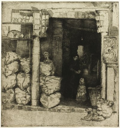 Innenansicht eines Kohlegeschäfts von Donald Shaw MacLaughlan