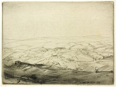 Skizze von den Mauern von San Gimignano von Donald Shaw MacLaughlan