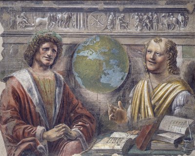 Heraklit und Demokrit, ca. 1486 (abgelöstes Fresko auf Leinwand übertragen) von Donato Bramante
