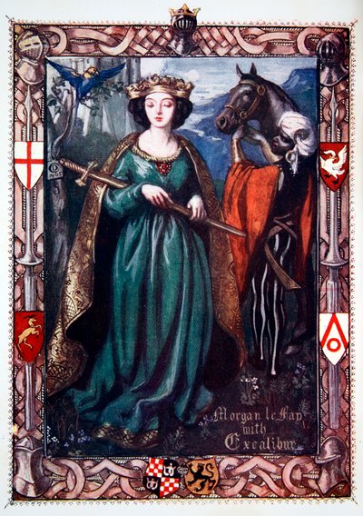 Morgan le Fay mit Excalibur, 1905 von Dora Curtis