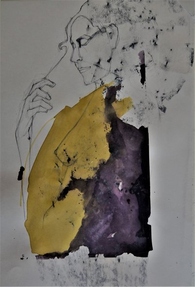 Abstrakte goldene Frau von Doris Schmitz