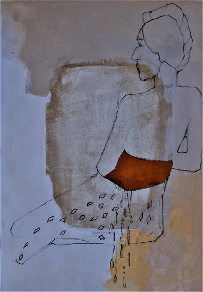 Abstrakte sitzende Frau von Doris Schmitz