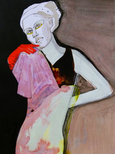 Stilvolle Frau mit rotem Handschuh von Doris Schmitz