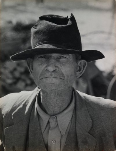 Ehemaliger Pächter auf Unterstützung, Imperial Valley, Kalifornien von Dorothea Lange
