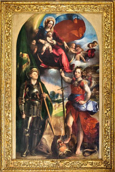 Madonna mit Jesuskind und St. Georg und Erzengel Michael von Dosso Dossi