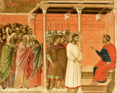 Christus vor Pilatus (Detail) von Duccio di Buoninsegna