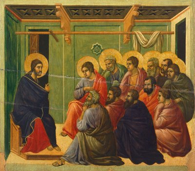 Christus wird von den Aposteln getrennt (Detail) von Duccio di Buoninsegna