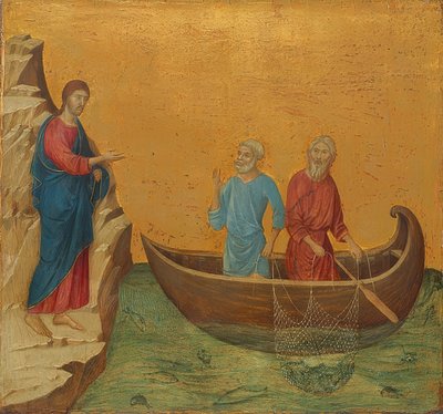 Der wunderbare Fischzug und die Berufung der Apostel Petrus und Andreas von Duccio di Buoninsegna