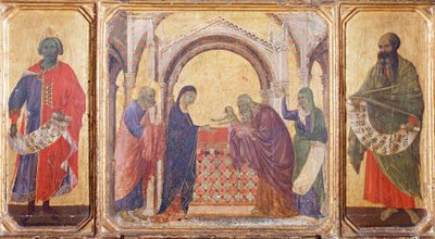 Salomo, Darstellung im Tempel und der Prophet Maleachi (Detail) von Duccio di Buoninsegna