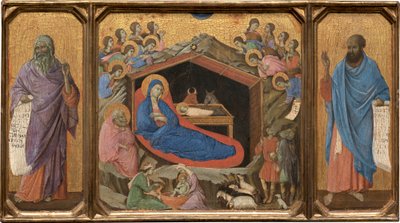 Die Geburt Christi mit den Propheten Jesaja und Ezechiel von Duccio di Buoninsegna