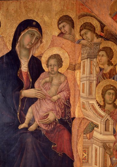 Madonna mit Kind auf dem Thron (La Maestà-Altarbild) von Duccio di Buoninsegna