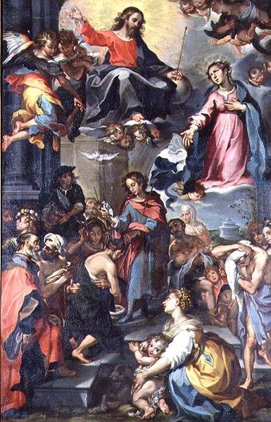 Taufe Christi, im Stil von Barocci von Dutch School
