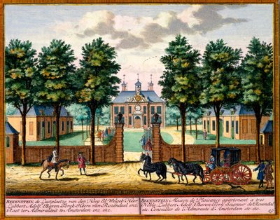 Bekenstein Lusthaus, aus Het Zeganpralent Kennemerlant von Hendrick de Leth und Matthias Brouerius Van Nidek, veröffentlicht um 1700-30 von Dutch School