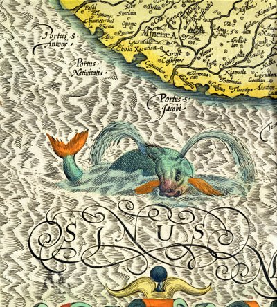 Seemonster, Detail aus Mercators 