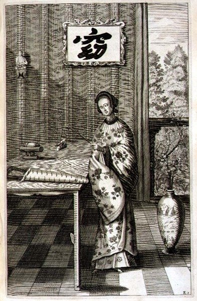 Chinesische Frau mit einer Nachtigall, aus 