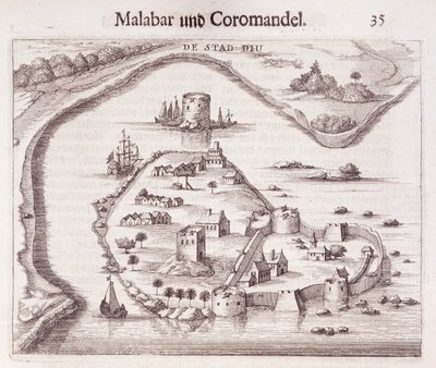 Niederländisches Fort an der Küste von Malabar, Ostindien von Dutch School