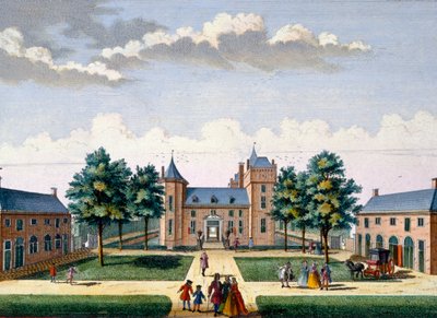 Fassade von Schloss Assumburg, aus Het Zeganpralent Kennemerlant von Hendrick de Leth und Matthias Brouerius Van Nidek, veröffentlicht um 1700-1730 von Dutch School