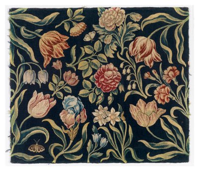 Paravent mit floralen Wandteppichpanelen, möglicherweise in Holland hergestellt von Dutch School