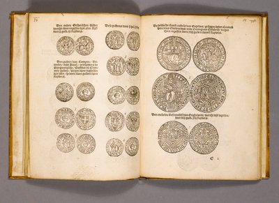 Geldbuch mit Gravuren englischer Münzen von Dutch School