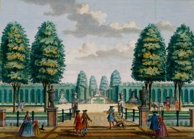 Blick vom Haus zum Vordertor, Meerestein, aus Het Zeganpralent Kennemerlant von Hendrick de Leth und Matthias Brouerius Van Nidek, veröffentlicht um 1700-1730 von Dutch School