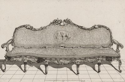 Canapé, zweite Hälfte des 18. Jahrhunderts (Kupferstich auf Büttenpapier) von Duval. A. (after)