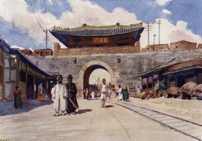 Eines der Tore von Seoul, der Hauptstadt von Korea von E.H. Fitchew