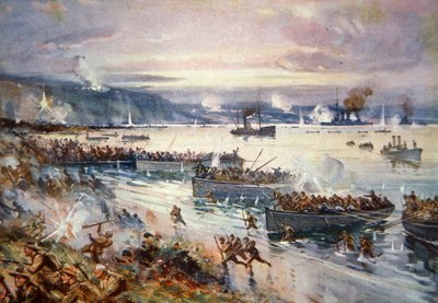 Die Landung der Australier in Gallipoli, April 1915 von E.S. Hodgson