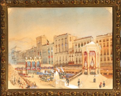 Einweihung der Ligure-Subalpine Eisenbahn, Genua, 20. Februar von E. Binelli