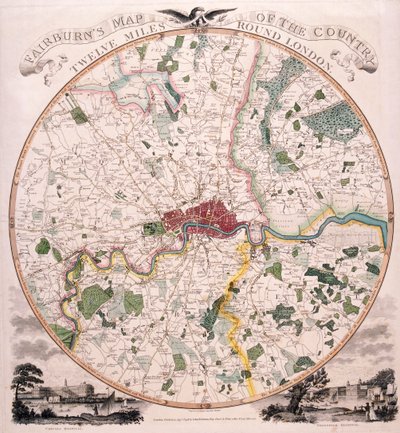 Karte von London, 1798 von E Bourne