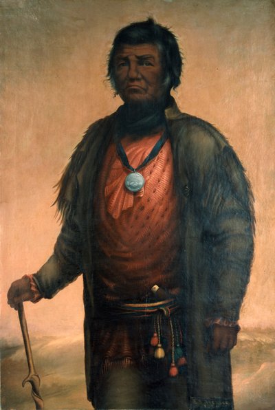 Porträt von Shabbona, Potawatomi-Häuptling, 1859 von E. S. Webber