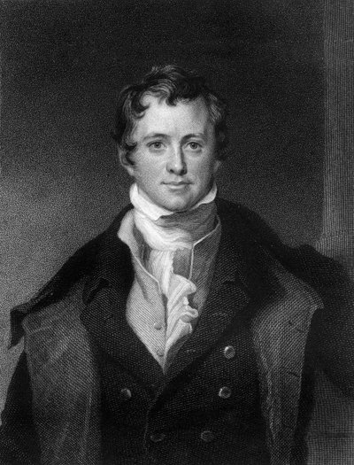 Sir Humphrey Davy, kornischer Chemiker und Physiker von E. Scriven