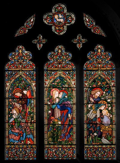 Die Verkündigung, der Besuch und die Geburt Christi, ca. 1860 von E. and Halliday Burne Jones