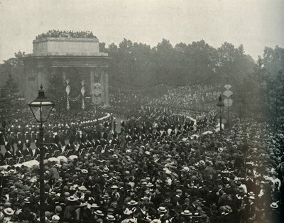 Ankunft des kanadischen Premierministers Der Ehrwürdige Wilfrid Laurier an der Hyde Park Corner, 1897 von E. and S. Woodbury