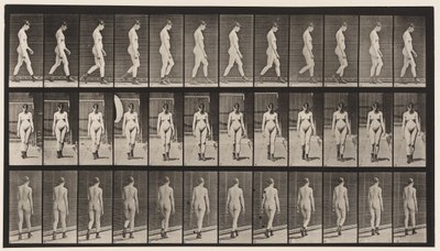 Gehen, mit hochhackigen Stiefeln von Eadweard Muybridge