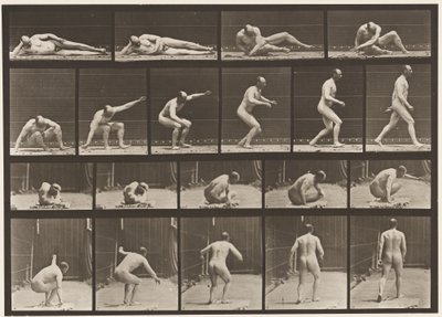 Tafel 258. Aufstehen vom Boden und Weggehen von Eadweard Muybridge