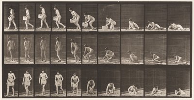 Tafel 269. Vom Boden aufstehen mit Zeitung in der linken Hand, 1872-1885 von Eadweard Muybridge