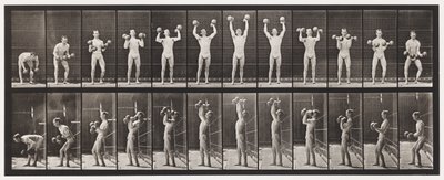Tafel 322. Heben und Absenken von zwei 50-Pfund-Hanteln von Eadweard Muybridge