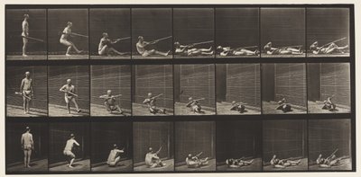 Tafel 358. Auf dem Rücken liegend und schießend, 1872-1885 von Eadweard Muybridge