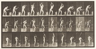 Tafel 378. Schmied, Hämmern auf dem Amboss, zwei Hände von Eadweard Muybridge
